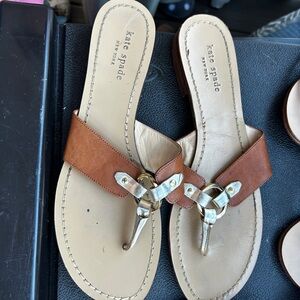 Kate Spade Tan and Gold Sandals